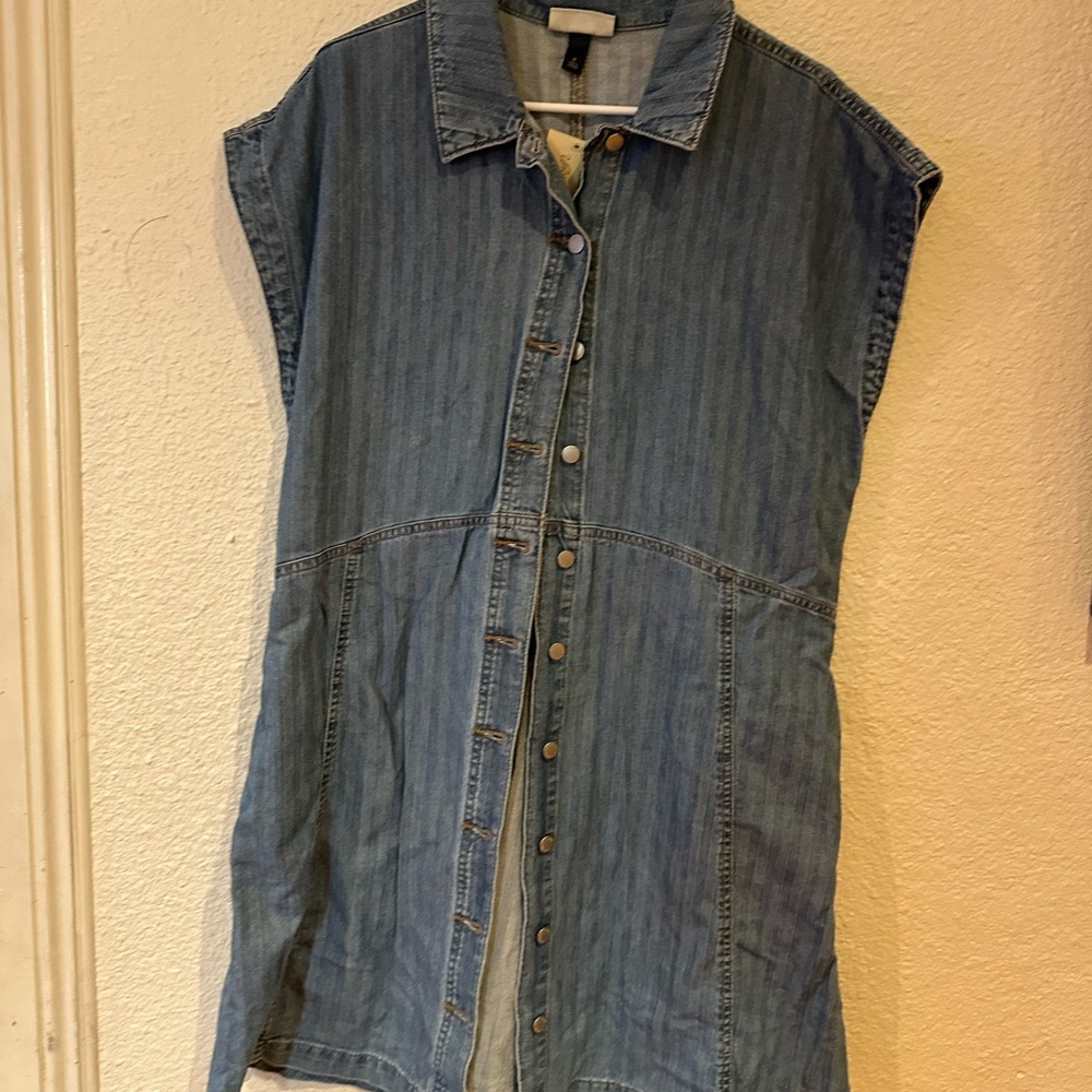 Universal Thread Blue Denim Button-Front Dress